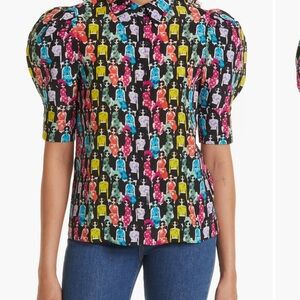 Vibrant Graphic Alice and Olivia Print Blouse